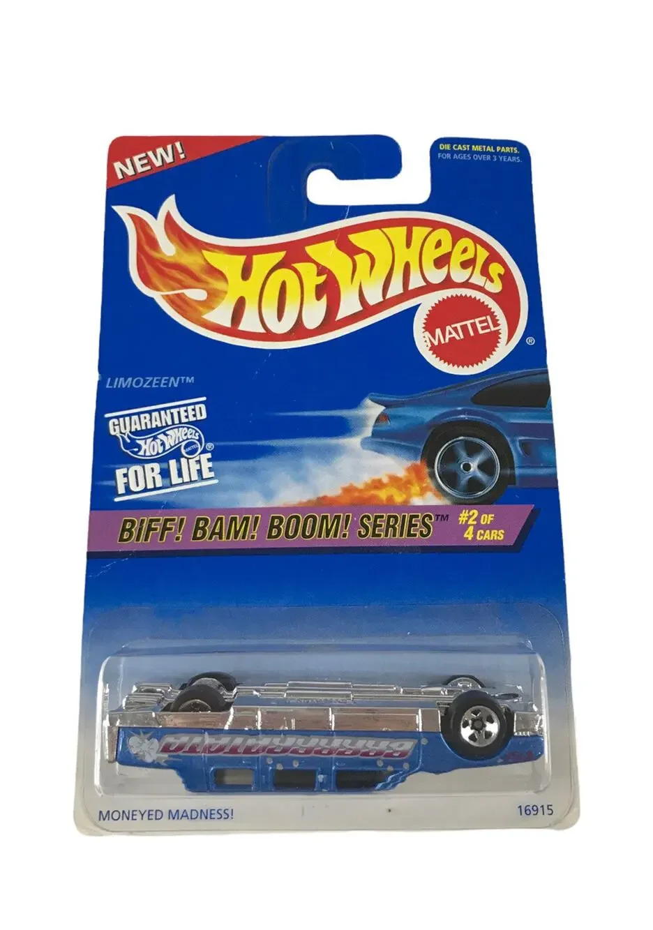 New HOT WHEELS Rare Upside Down Limozeen Car -Biff! Bam! Boom! Series 2/4 #16915